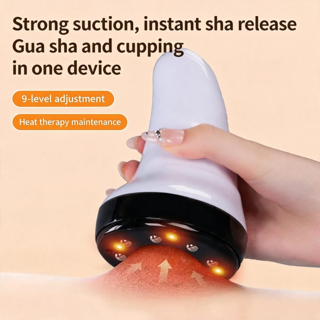 Appareil de massage et ventouse électrique anti-cellulite 2-en-1 avec lumière rouge
