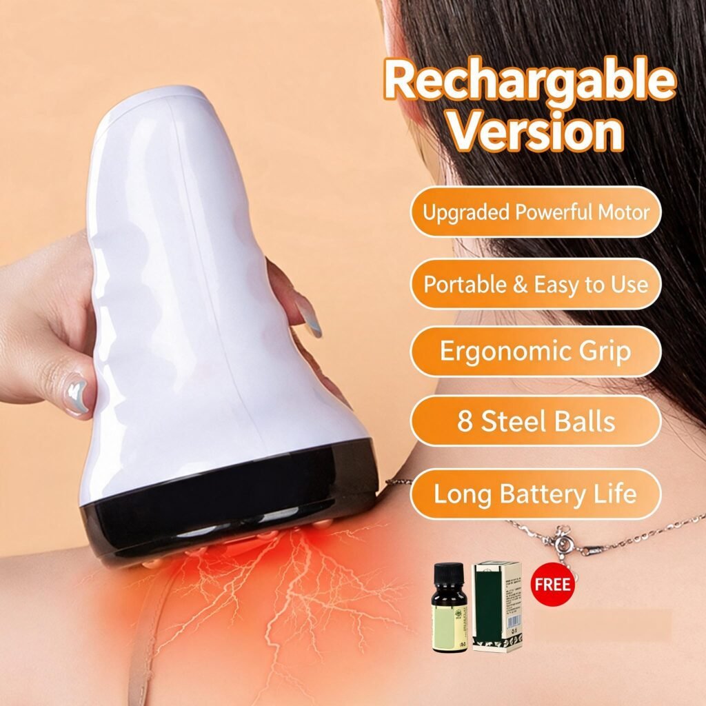 Appareil de massage et ventouse électrique anti-cellulite 2-en-1 avec lumière rouge