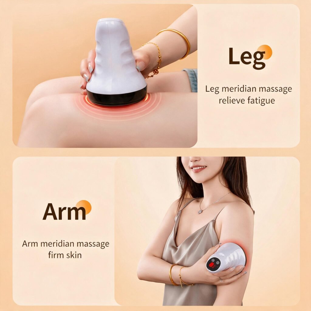 Appareil de massage et ventouse électrique anti-cellulite 2-en-1 avec lumière rouge