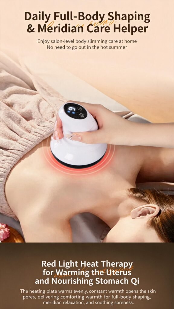 Appareil de massage et ventouse électrique anti-cellulite 2-en-1 avec lumière rouge