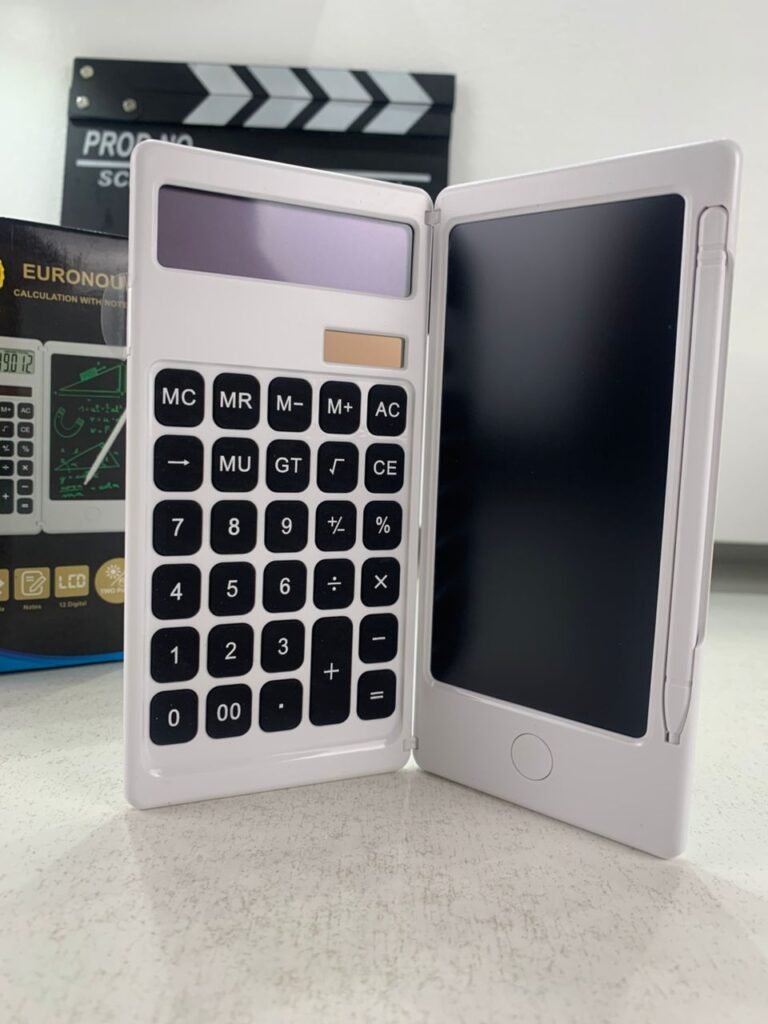 Calculatrice Pliable Numérique avec Tablette d'Écriture LCD 6 Pouces – Calculatrice & Bloc-Notes 2 en 1