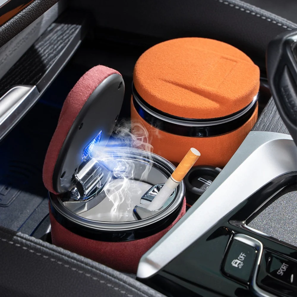 Cendrier voiture luxe céramique LED et design horloge