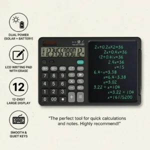 Calculatrice 12 Chiffres avec Tablette d'Écriture LCD 2 en 1 – Bloc-Notes Numérique Portable 1 imgi 108 92641f0f zambeel ai generated image