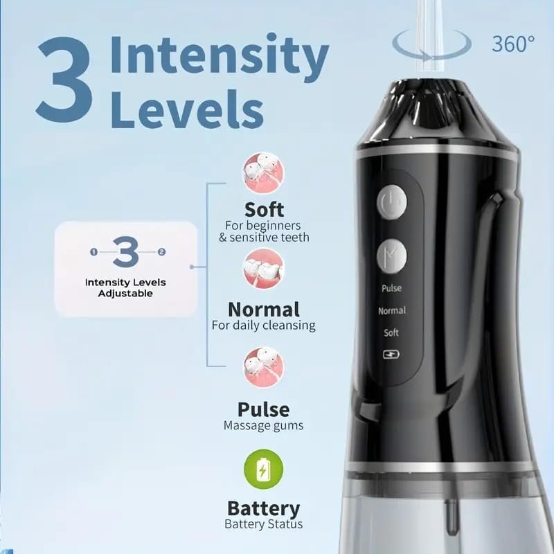 Hydropulseur dentaire sans fil 380ml 3 modes — Nettoyage profond sans fil