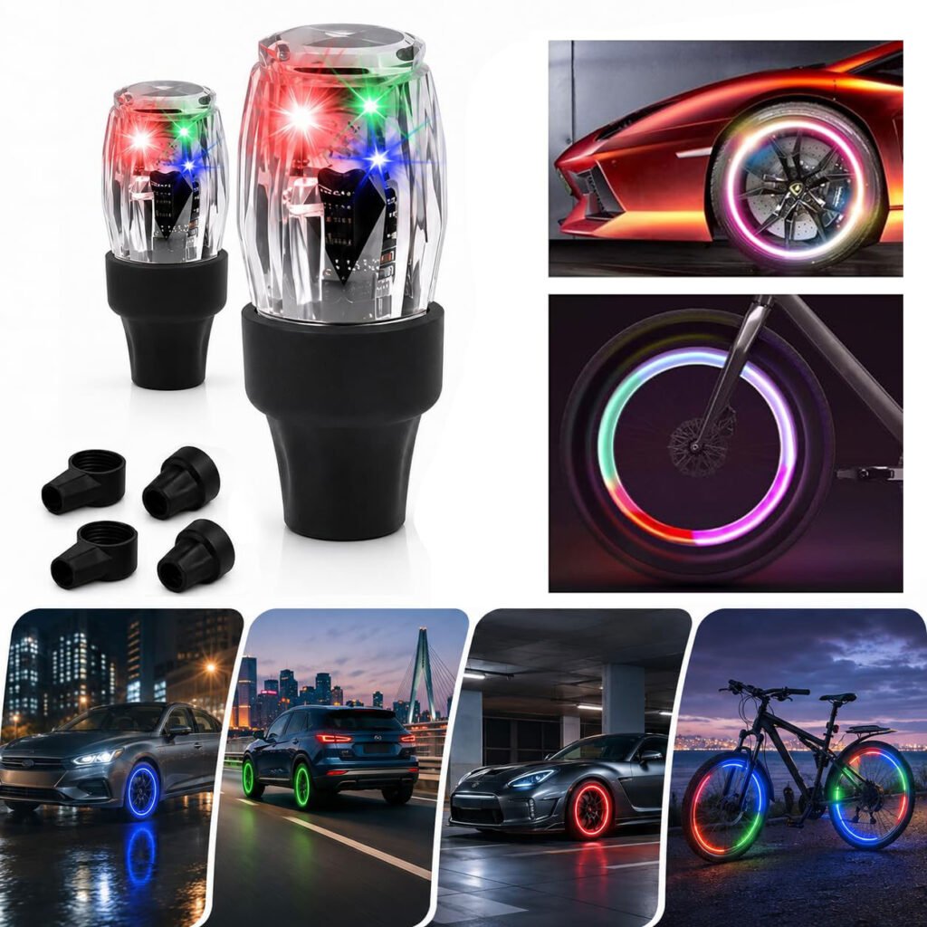 Lumières LED pour Valve de Pneu — Capteur de Mouvement Étanche