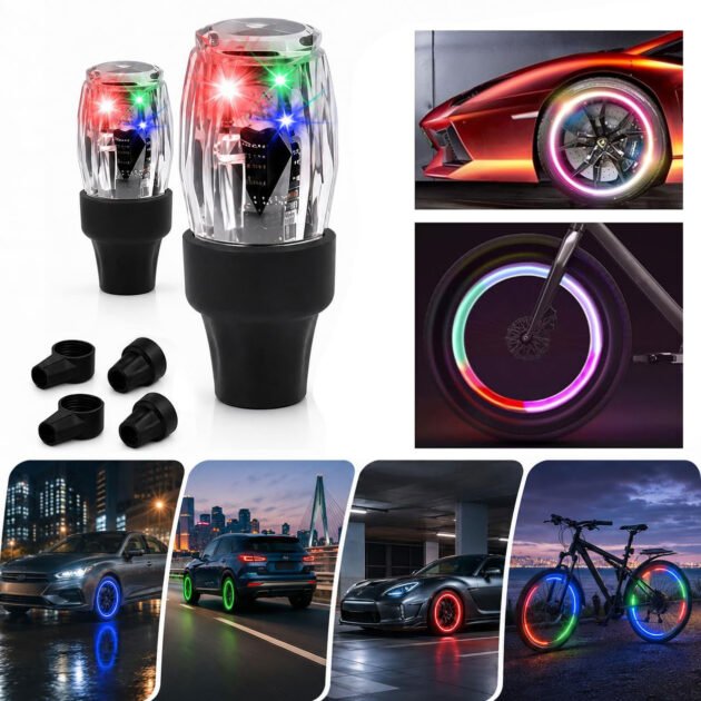 Lumières LED pour Valve de Pneu — Capteur de Mouvement Étanche