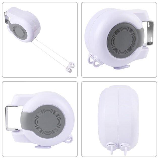 Double Corde à Linge Rétractable Automatique 30 m (15 m × 2) – Séchage Pratique & Gain d'Espace