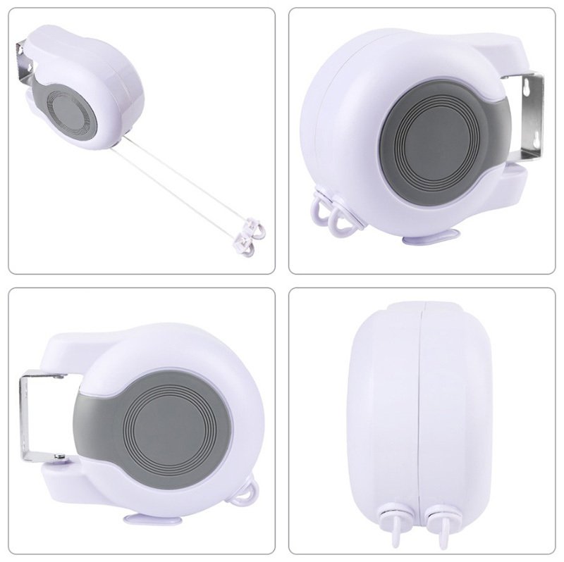Double Corde à Linge Rétractable Automatique 30 m (15 m × 2) – Séchage Pratique & Gain d'Espace