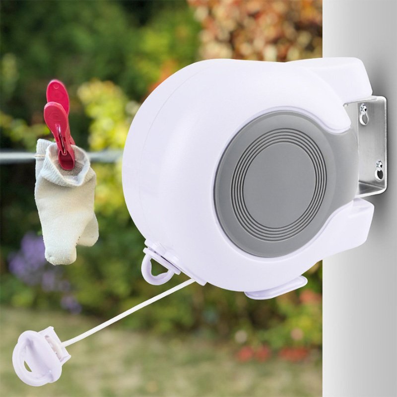 Double Corde à Linge Rétractable Automatique 30 m (15 m × 2) – Séchage Pratique & Gain d'Espace