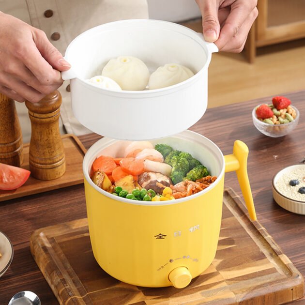 Marmite électrique multifonction 1,8 L avec panier vapeur — cuisson rapide et sécurisée