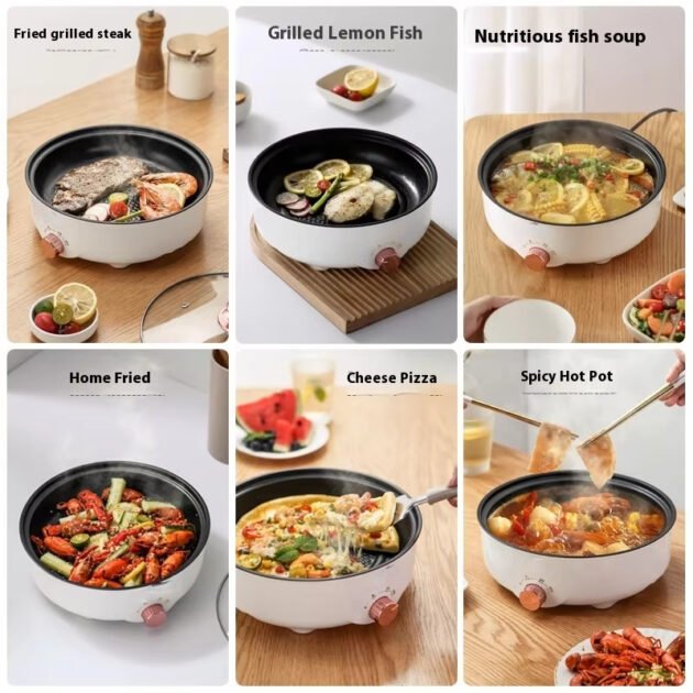 طهي متعدد الوظائف مع ملحق البخار (Multifunctional & Steaming): يتضمن وعاء طبخ كهربائي مدمج مع مصفاة/سلة طبخ بالبخار عملية، مما يتيح لك إعداد الشوربة، المعكرونة، البيض، وسلق الخضروات بالبخار في نفس الوقت.  سعة ممتازة وحجم مدمج (1.8L Capacity & 18cm Diameter): يأتي بقطر 18 سم وسعة 1.8 لتر، مما يجعله مثاليًا للوجبات السريعة والفردية، العزاب، والطلاب، وسهل الاستخدام في المكاتب أو الرحلات.  استهلاك اقتصادي للطاقة (480W Energy Efficient): يعمل بقدرة 480 واط لتوفير تسخين سريع ومتوازن مع استهلاك منخفض جدًا للكهرباء.  حماية وأمان متكامل (Anti-Dry Burning & Temp Control): مزود بنظام حماية تلقائي ضد الغليان الجاف وتتحكم بحرارته الشديدة لضمان أقصى درجات الأمان عند الاستخدام.  غطاء زجاجي شفاف ومقبض مريح (Glass Lid & Ergonomic Handle): يحتوي على غطاء زجاجي يسمح بمتابعة الطهي بسهولة، بالإضافة إلى مقبض عازل للحرارة لحمل الوعاء والتحكم به بأمان.  المواصفات التقنية  نوع المنتج: وعاء طبخ طهي كهربائي متعدد الاستخدامات (Multi-functional Electric Cooking Pot).  العلامة التجارية والموديل: Huiran (HR-344).  السعة: 1.8 لتر.  القطر: 18 سم.  القدرة الكهربائية: 480 واط.  الجهد والتردد: 220 فولت ~ 50 هرتز.  معيار المقاومة للماء: IPX3.  الأبعاد الكلية: 19×17.2×21.5 سم.  محتويات العلبة: 1× وعاء الطبخ الكهربائي Huiran، 1× سلة طهي بالبخار، 1× غطاء زجاجي، كابل الطاقة، ودليل الاستخدام.  تفاصيل المنتج Marmite Électrique Multifonctionnelle 1.8L Avec Panier Vapeur Anti-Adhésive - وعاء الطبخ الكهربائي المتعدد الوظائف بحجم 18 سم وسعة 1.8 لتر  - 1 Marmite Électrique Multifonctionnelle 1.8L Avec Panier Vapeur Anti-Adhésive - وعاء الطبخ الكهربائي المتعدد الوظائف بحجم 18 سم وسعة 1.8 لتر  - 2 Marmite Électrique Multifonctionnelle 1.8L Avec Panier Vapeur Anti-Adhésive - وعاء الطبخ الكهربائي المتعدد الوظائف بحجم 18 سم وسعة 1.8 لتر  - 3 Marmite Électrique Multifonctionnelle 1.8L Avec Panier Vapeur Anti-Adhésive - وعاء الطبخ الكهربائي المتعدد الوظائف بحجم 18 سم وسعة 1.8 لتر  - 4 Marmite Électrique Multifonctionnelle 1.8L Avec Panier Vapeur Anti-Adhésive - وعاء الطبخ الكهربائي المتعدد الوظائف بحجم 18 سم وسعة 1.8 لتر  - 5