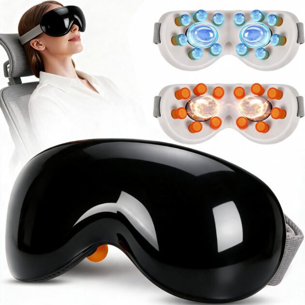 Masseur oculaire intelligent 12 nœuds avec chaleur et froid — Soulagement des yeux fatigués