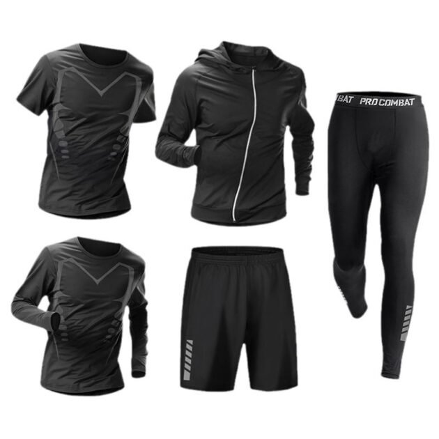 Ensemble de Sport Homme 5 Pièces – Tenue Sportive Complète pour les 4 Saisons