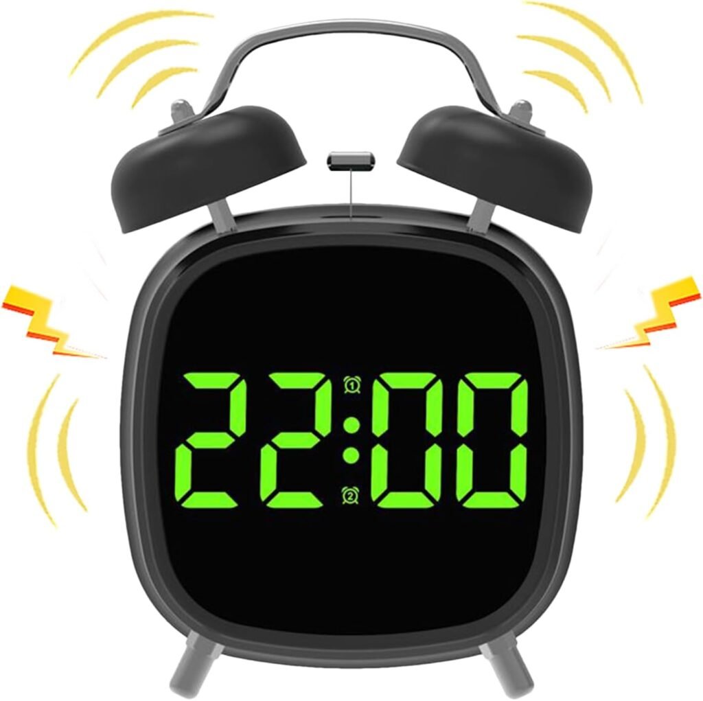 Réveil Numérique et Horloge Digitale avec Minuterie, Contrôle Vocal et Port USB