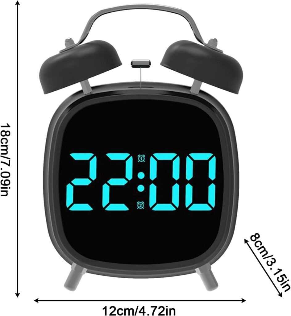 Réveil Numérique et Horloge Digitale avec Minuterie, Contrôle Vocal et Port USB