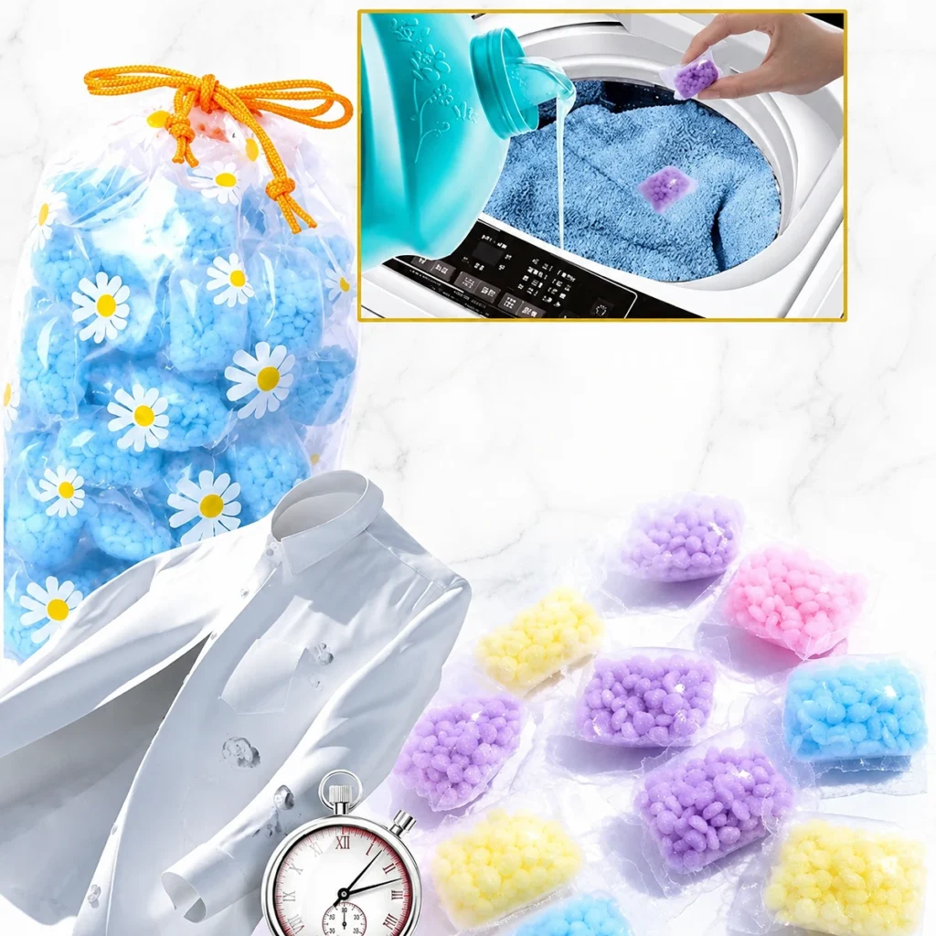 Perles Parfumées pour le Linge – 50 Capsules de Parfum pour une Fraîcheur Longue Durée