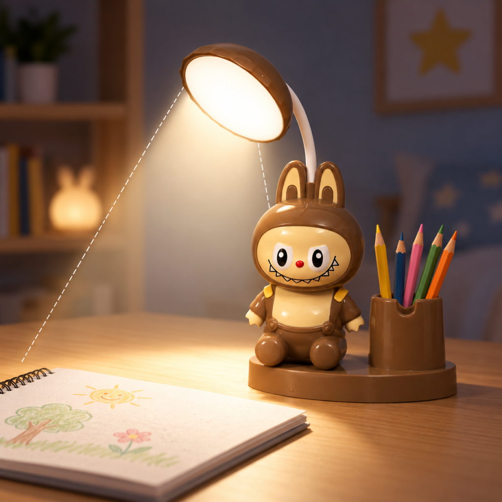 Lampe LED Bureau Enfant Flexible USB avec Porte-Crayon