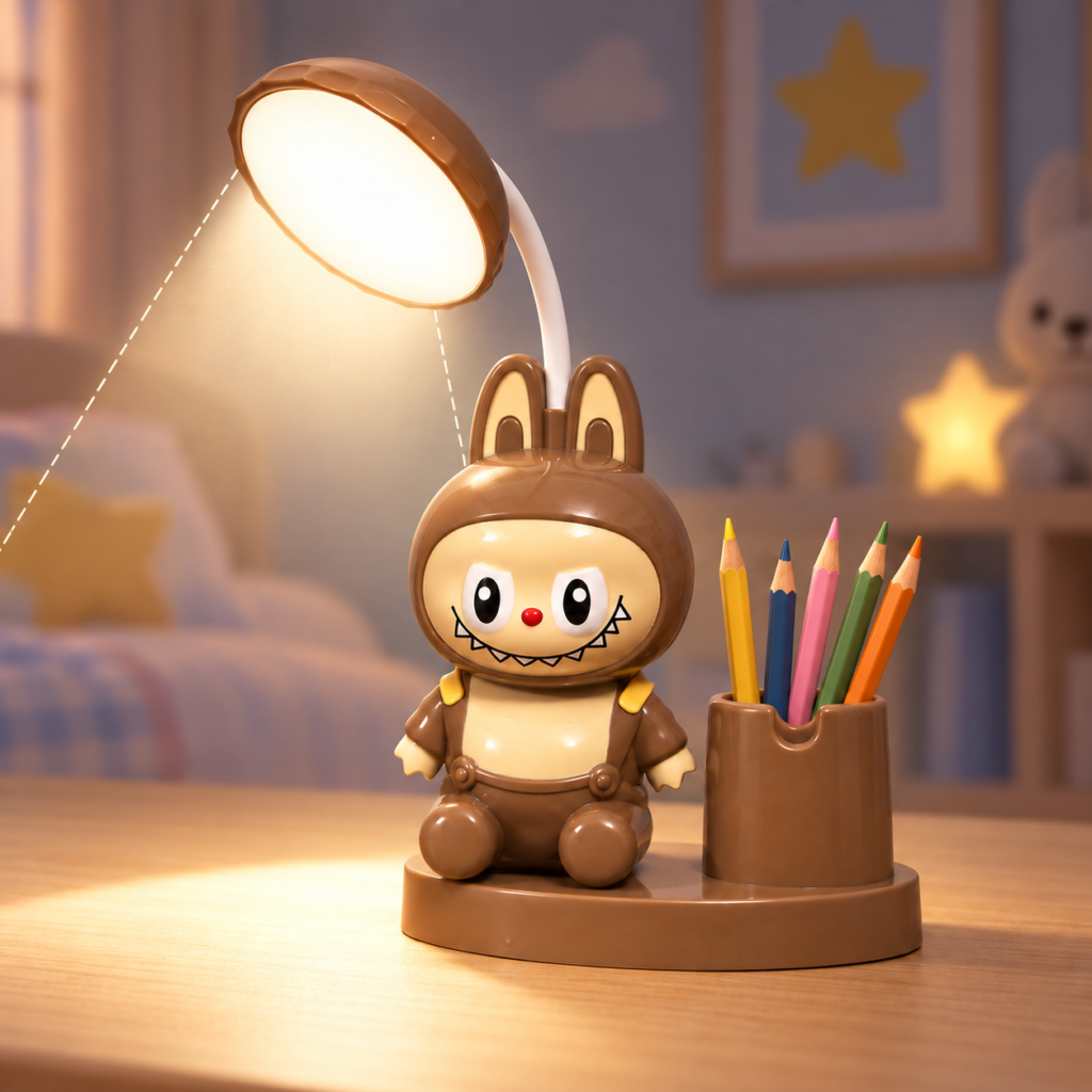 Lampe LED Bureau Enfant Flexible USB avec Porte-Crayon
