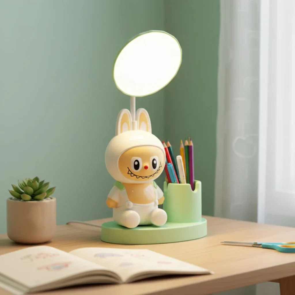 Lampe LED Bureau Enfant Flexible USB avec Porte-Crayon