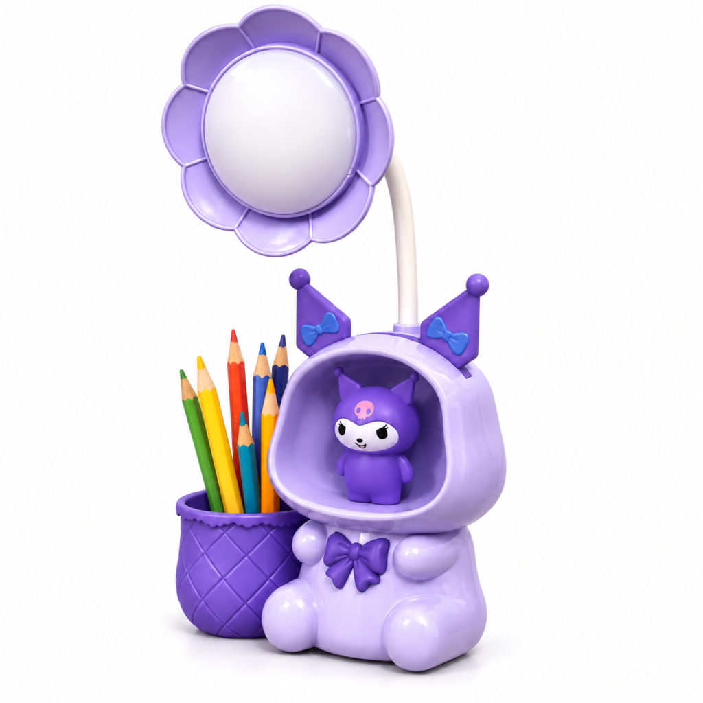 Lampe de Bureau LED Enfant Mignonne avec Porte-Stylo et Taille-Crayon