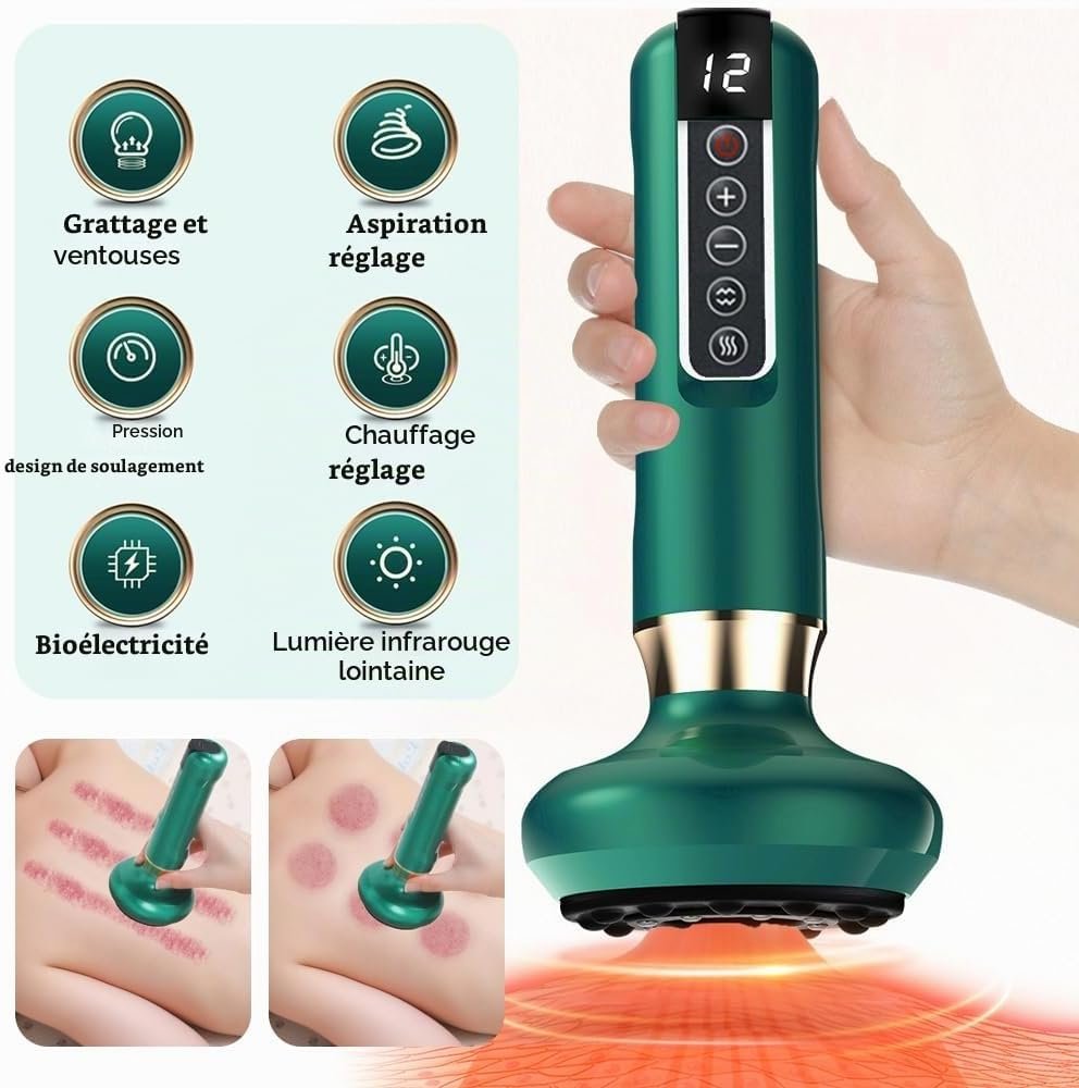 Massage Gua Sha Électrique Rechargeable USB Chauffant Anti-Cellulite