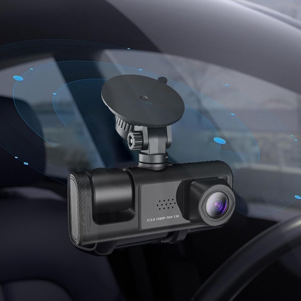Caméra de voiture 3 canaux 1080P Full HD pour aide au stationnement