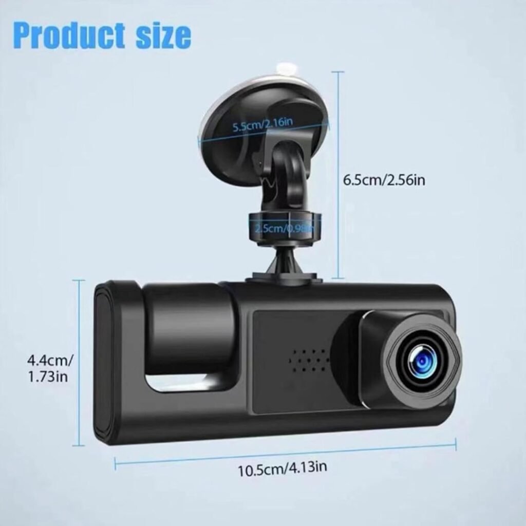 Caméra de voiture 3 canaux 1080P Full HD pour aide au stationnement