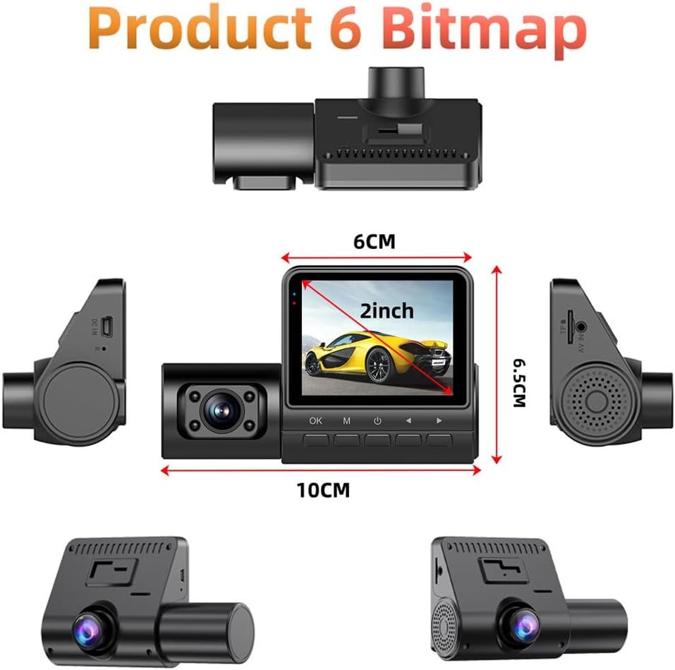 Dashcam 3 Canaux 1080P Full HD Vision Nocturne - Sécurité Auto Algérie