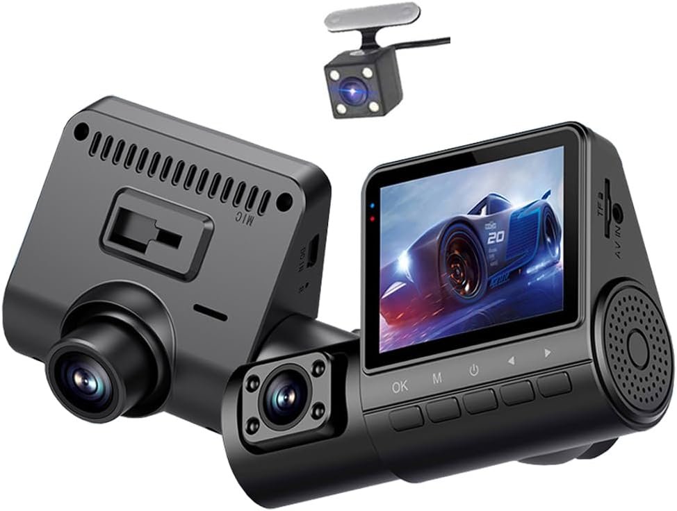 Dashcam 3 Canaux 1080P Full HD Vision Nocturne - Sécurité Auto Algérie
