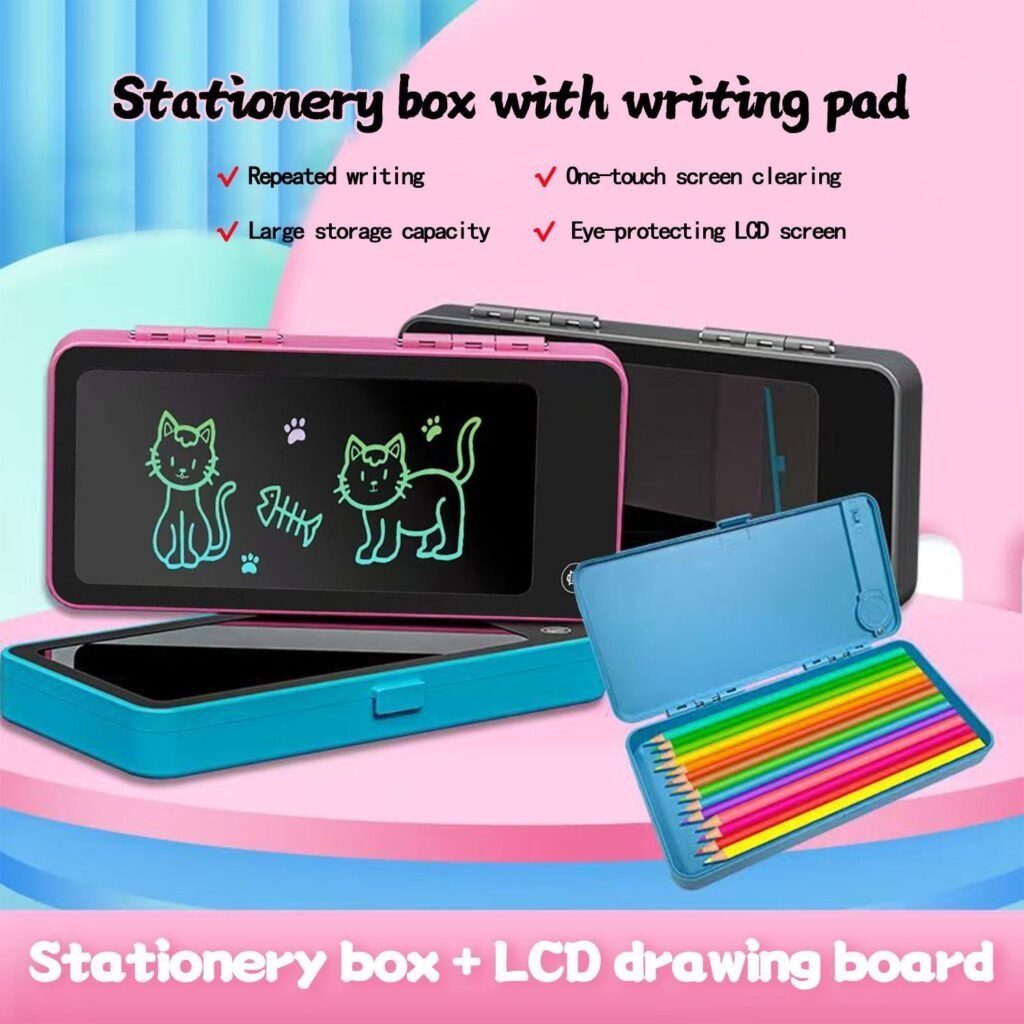 Trousse Scolaire 2 en 1 avec Tablette d'Écriture LCD pour Enfants