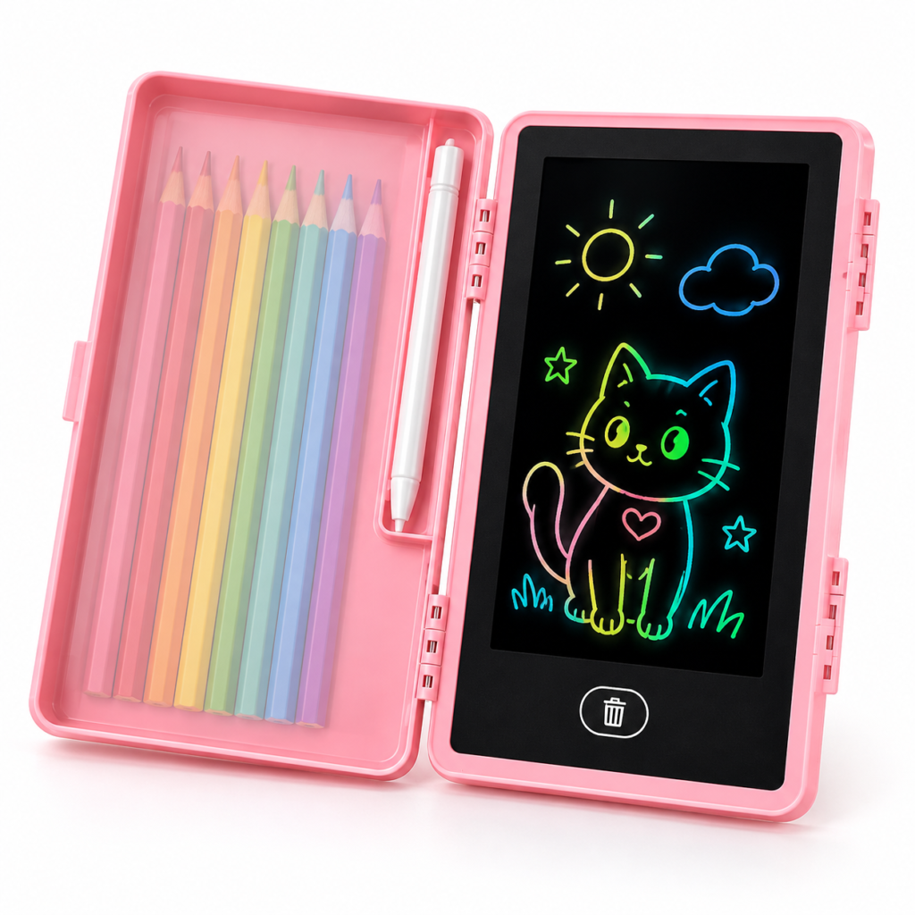 Trousse Scolaire 2 en 1 avec Tablette d'Écriture LCD pour Enfants