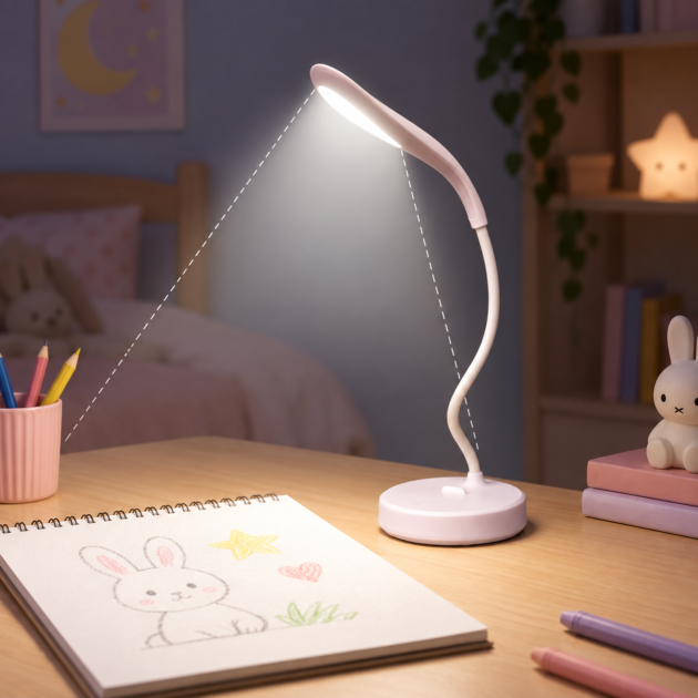 Lampe LED Bureau Flexible Enfant - 3 Niveaux Luminosité