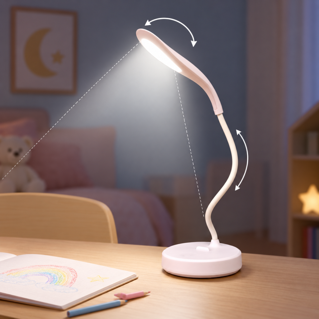 Lampe LED Bureau Flexible Enfant - 3 Niveaux Luminosité
