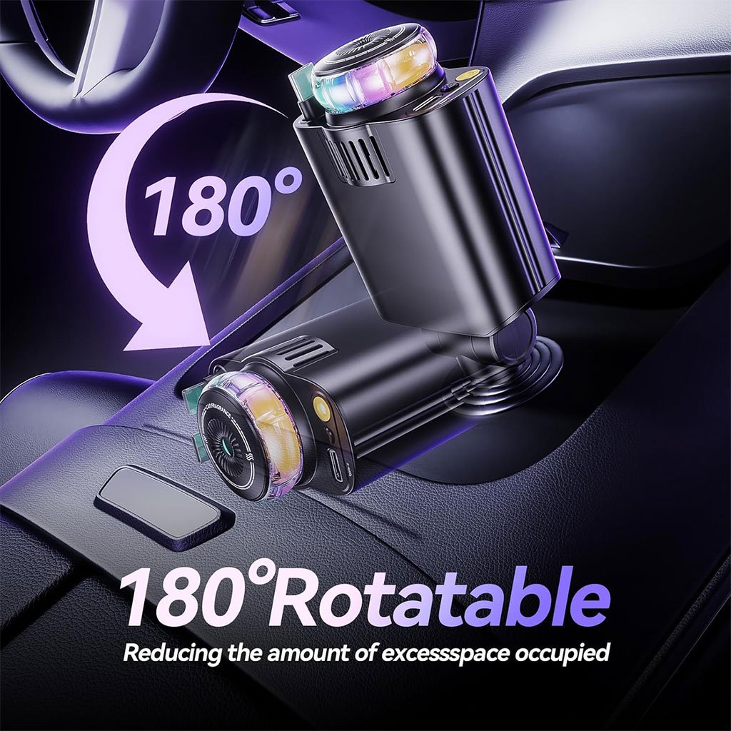 Chargeur voiture rétractable 5 en 1 Starlight D1 avec aromathérapie