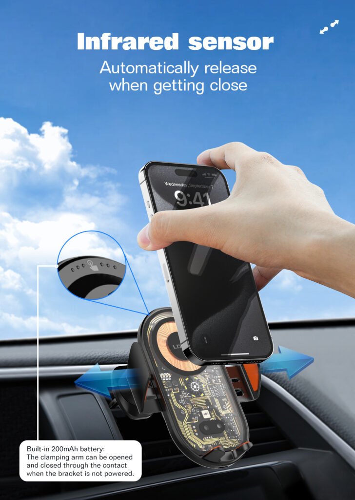Support Téléphone Voiture Chargeur Sans Fil 15W LDNIO MA30