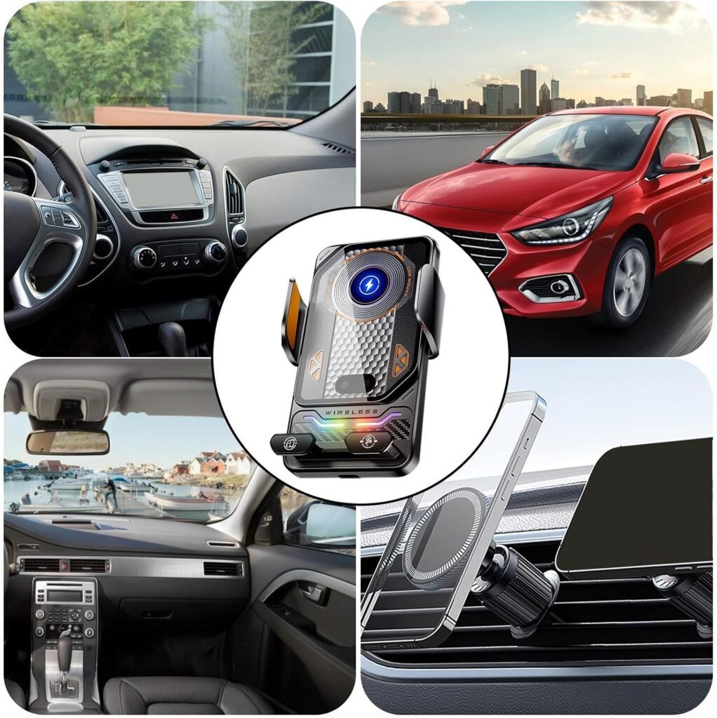 Support Téléphone Voiture Chargeur Sans Fil 15W Induction