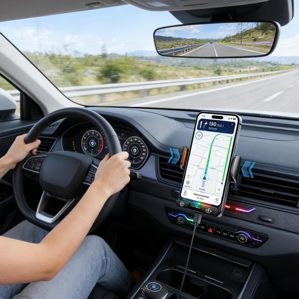 Support Téléphone Voiture Chargeur Sans Fil 15W Induction