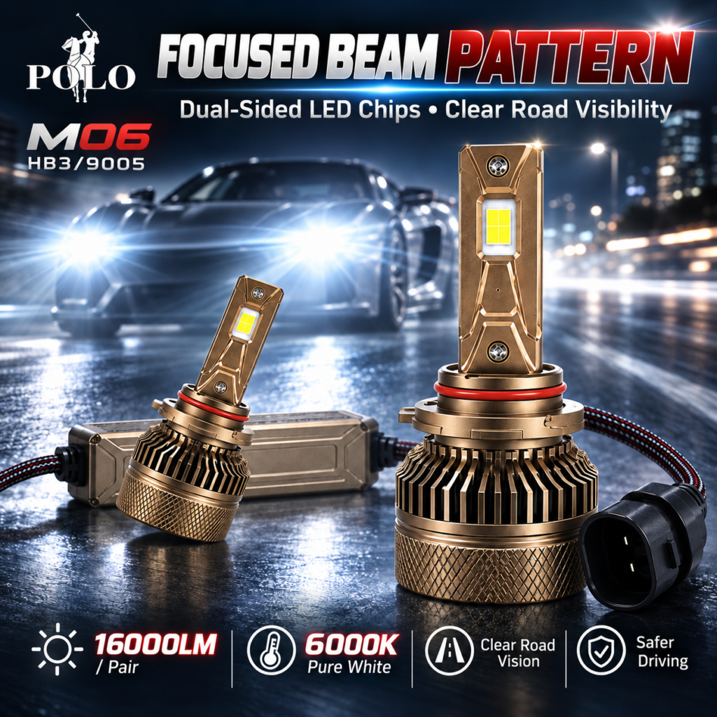 Ampoules LED HB3/9005 POLO M06 160W - Éclairage puissant pour votre voiture