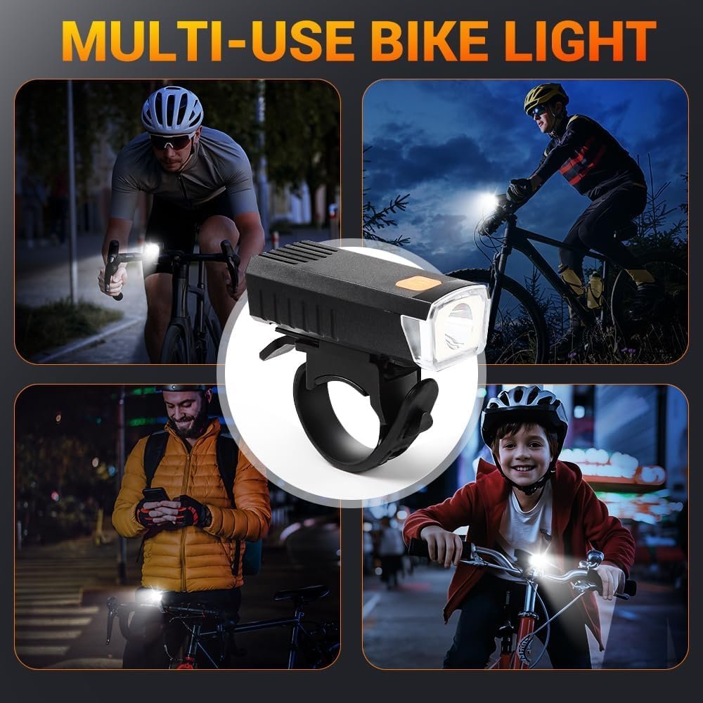Kit Éclairage Vélo LED USB Avant/Arrière - Sécurité Renforcée