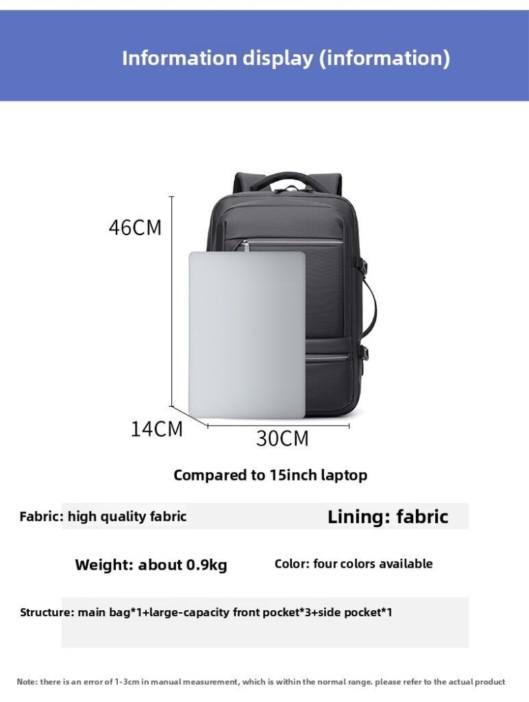 Sac à Dos Grande Capacité Anti-Vol pour PC Portable jusqu'à 17.3" - Gris