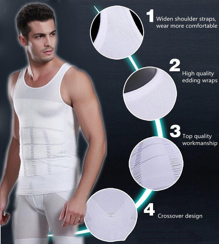 Gilet Amincissant Homme Compression Anti-Gynécomastie