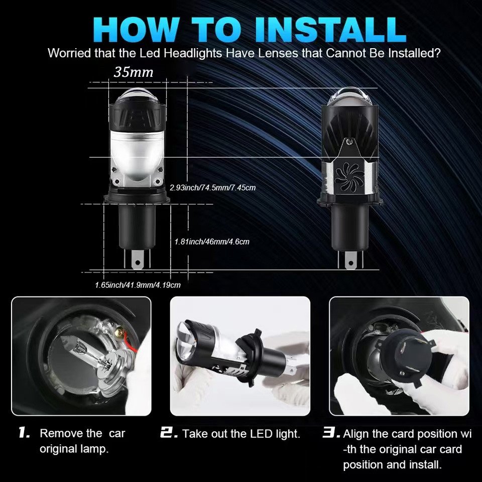 Ampoules LED H4 Double Projecteur 20000LM 100W