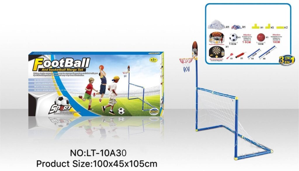 Kit Jeux Sportifs 3 en 1 : Foot, Basket, Fléchettes