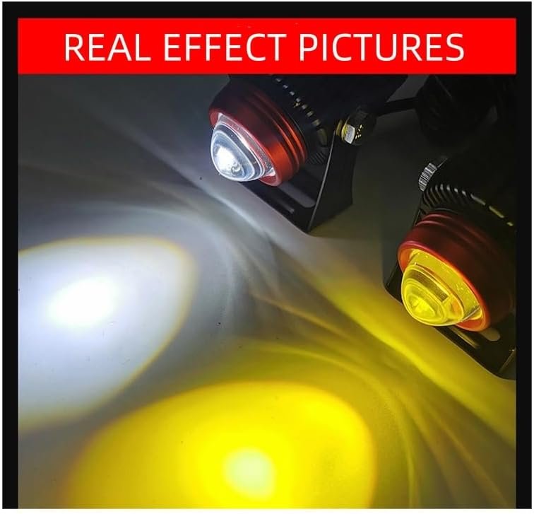 Lot de 2 Projecteurs LED 36W double couleur pour moto - Visibilité optimale