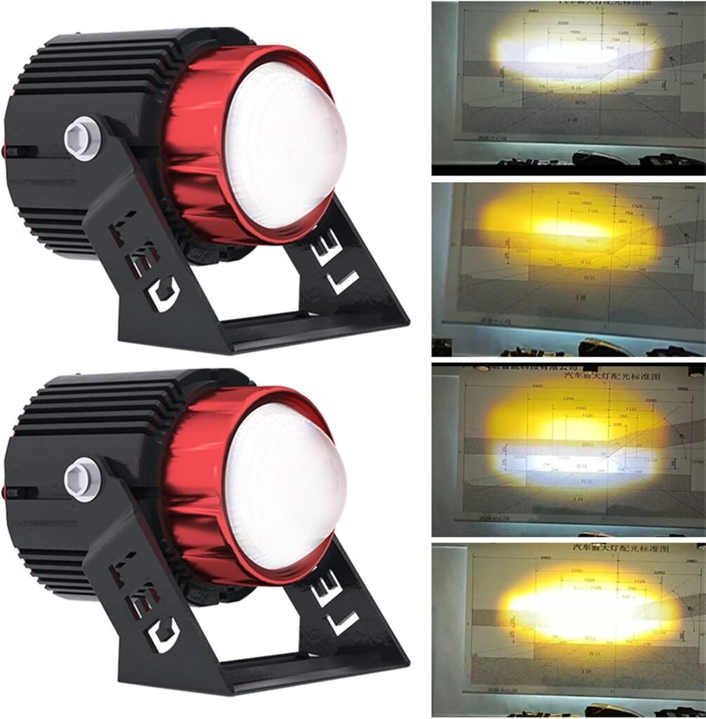 Lot de 2 Projecteurs LED 36W double couleur pour moto - Visibilité optimale
