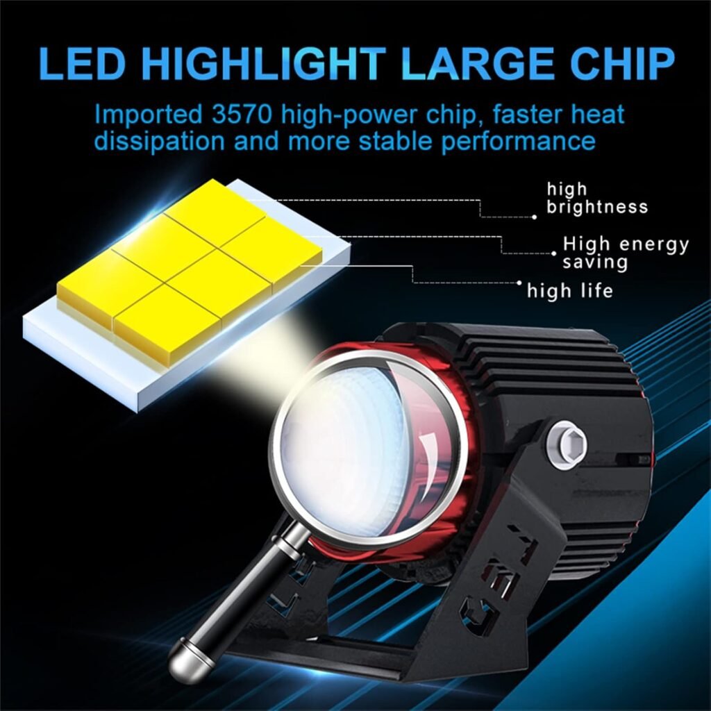 Lot de 2 Projecteurs LED 36W double couleur pour moto - Visibilité optimale