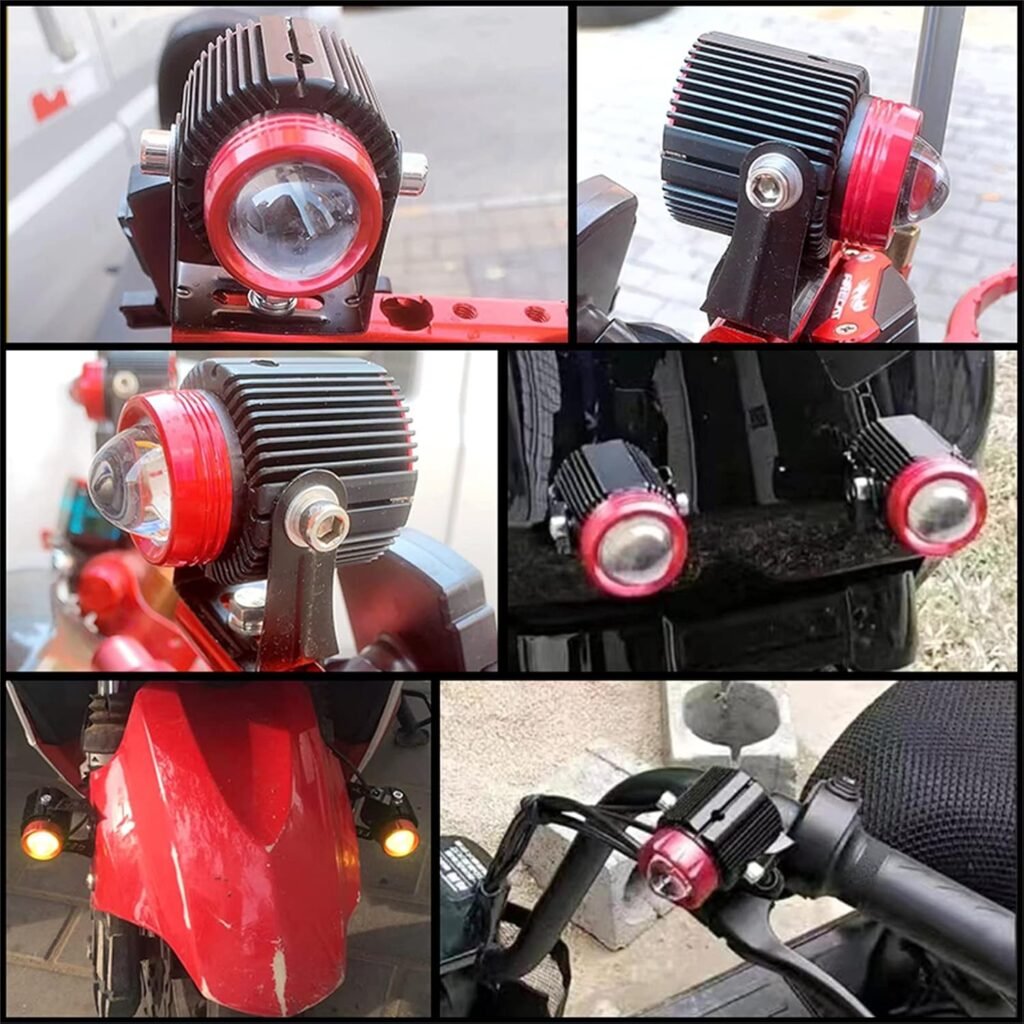 Lot de 2 Projecteurs LED 36W double couleur pour moto - Visibilité optimale
