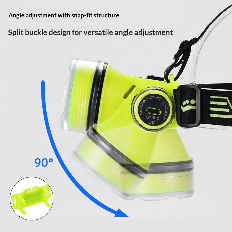 Lampe Frontale de Plongée LED Étanche 15m