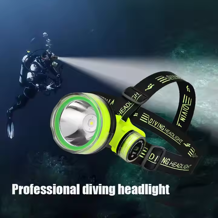 Lampe Frontale de Plongée LED Étanche 15m