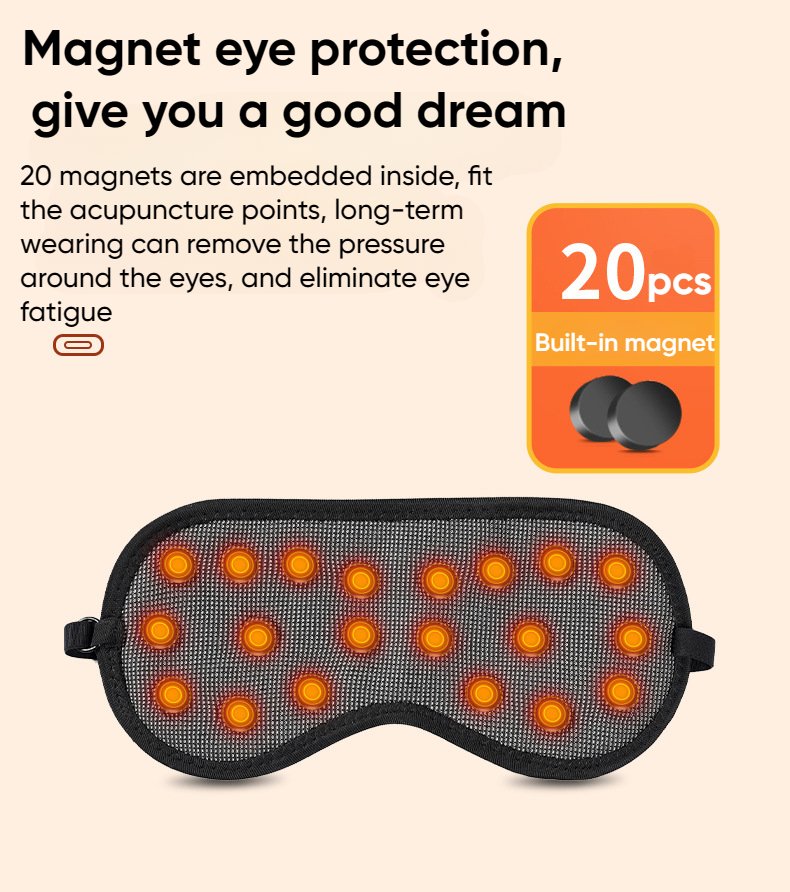 Masque de Sommeil Magnétique Noir Confortable